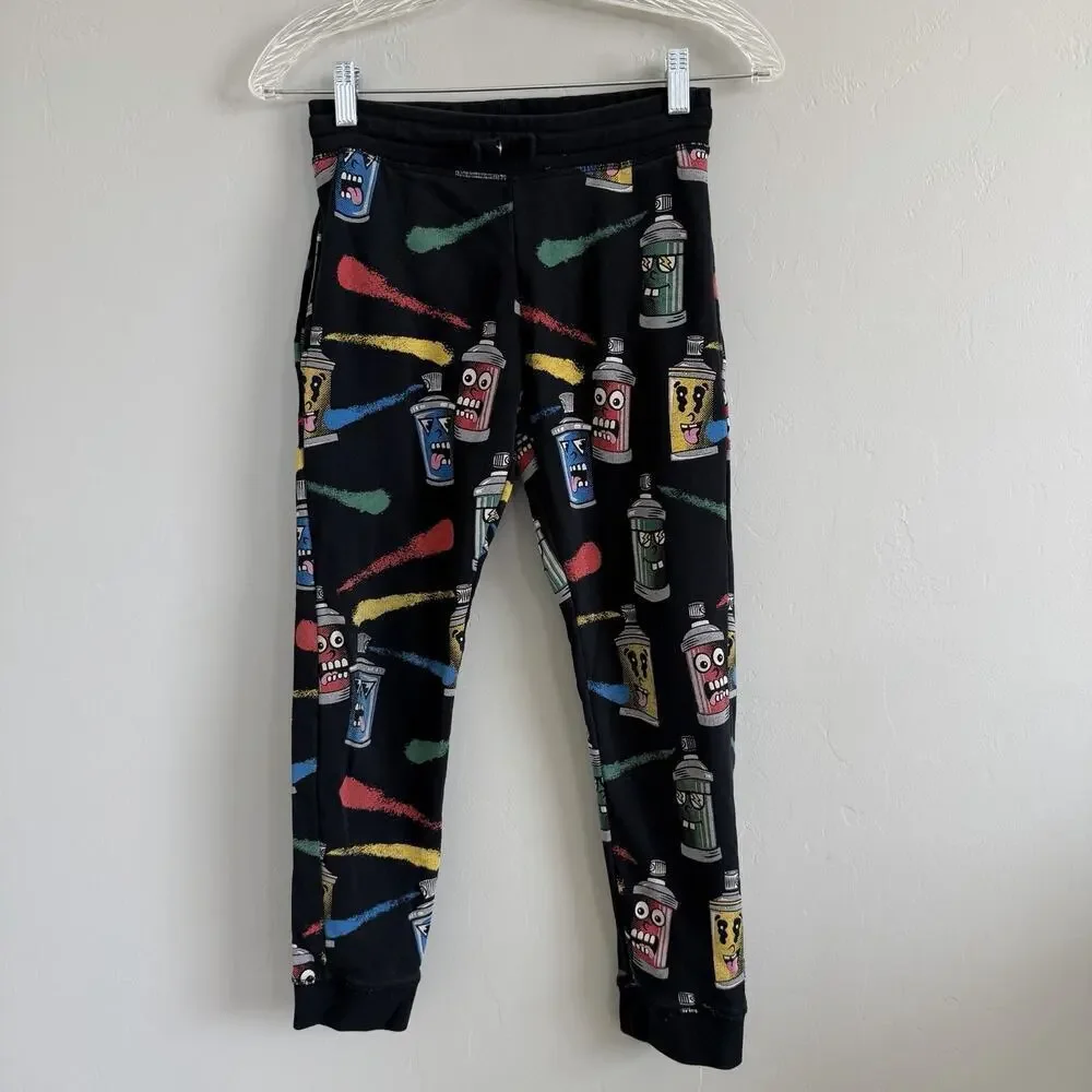 STELLA MCCARTNEY Kids Boy's Cartoon Spray Paint Can Sweatpants Size 10